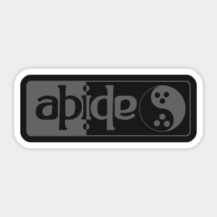 Abide Ambigram Logo Wide Sticker